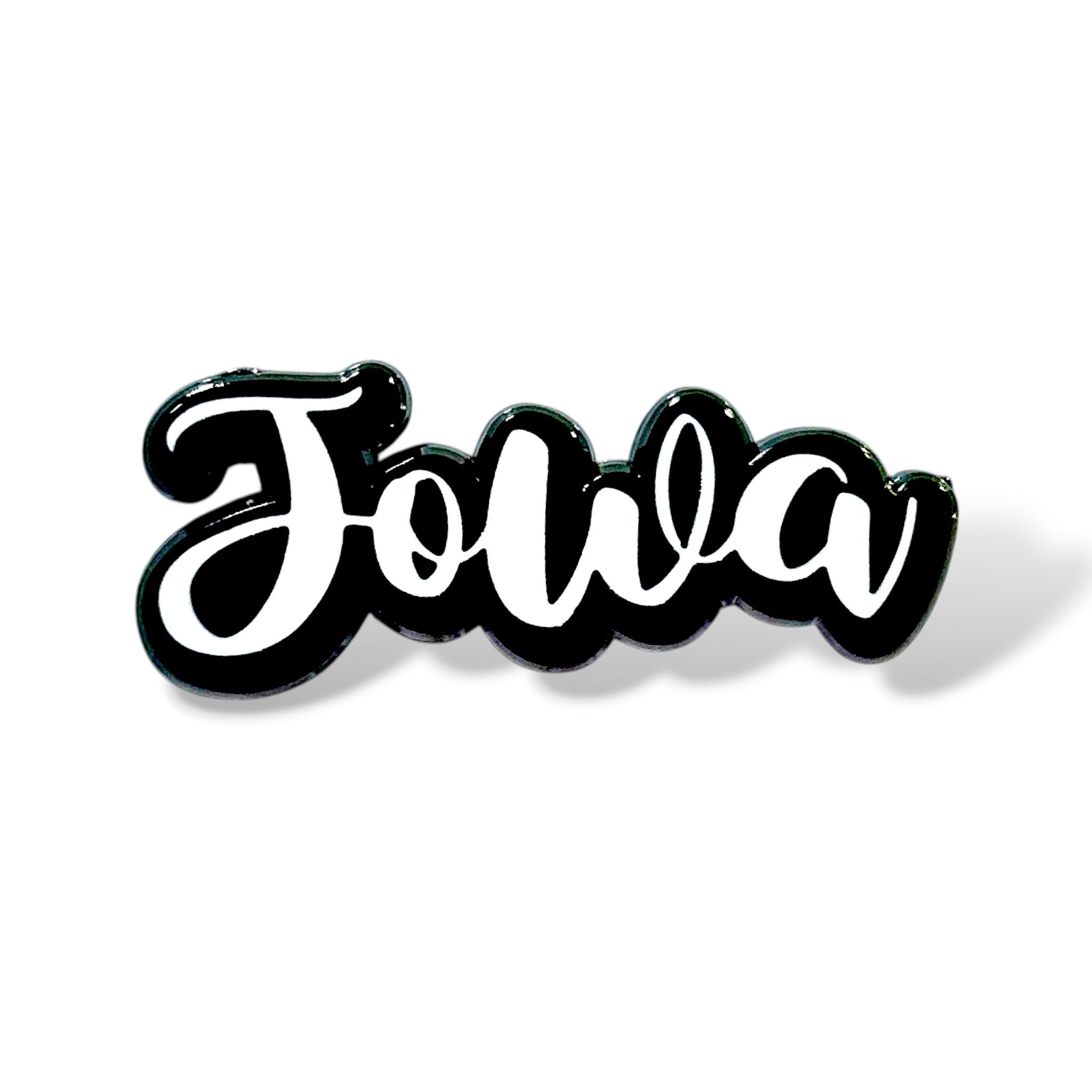 Stylized cursive text 'Jowa' in white with a bold black outline and glossy finish, designed with a sticker-like look to highlight Filipino slang for 'partner' or 'significant other