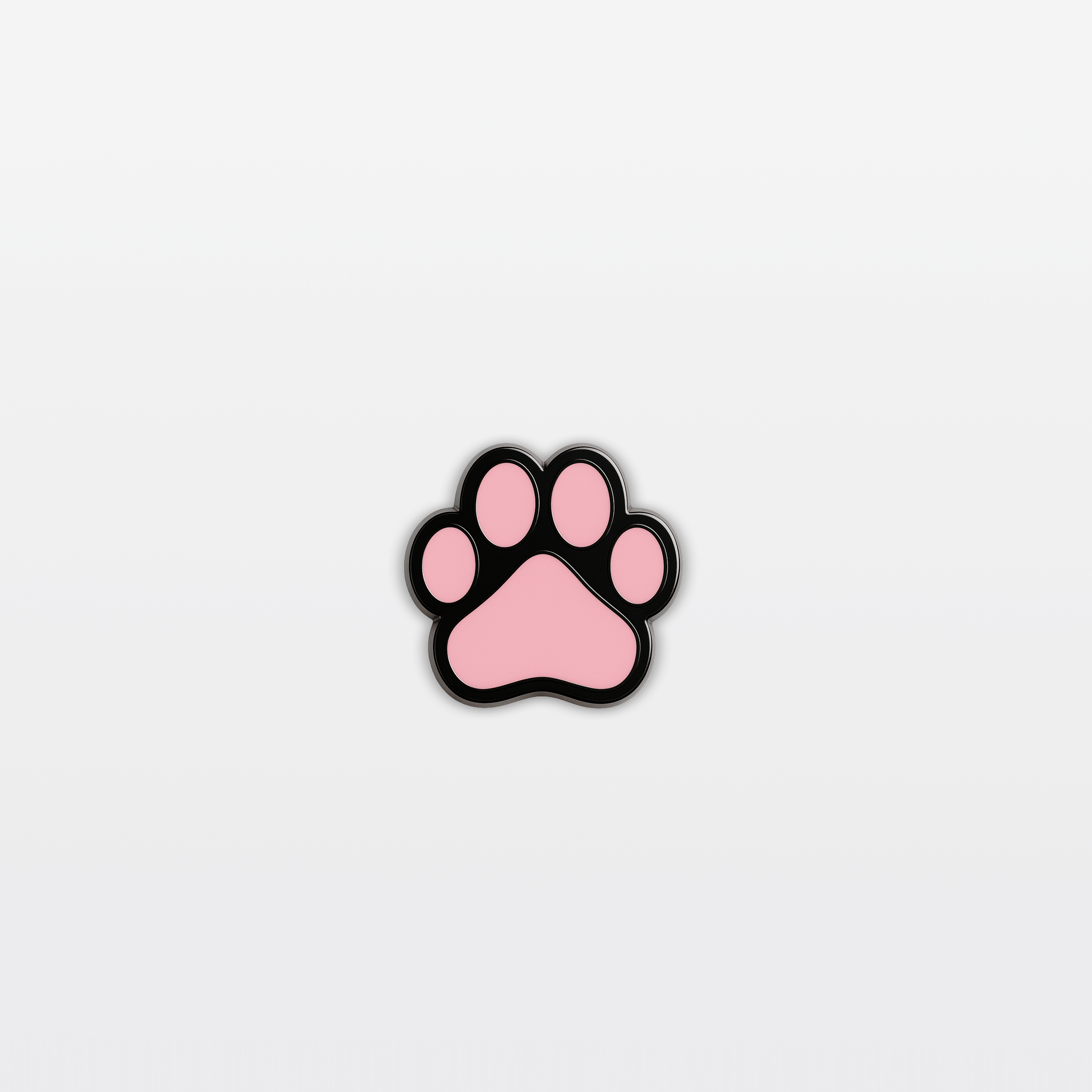 Pink paw print on a white background
