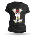Stylized black T-shirt featuring a bold chibi lucky cat with lightning effects, floating coins, and manga-inspired psychic energy in a striking red, yellow, and white design