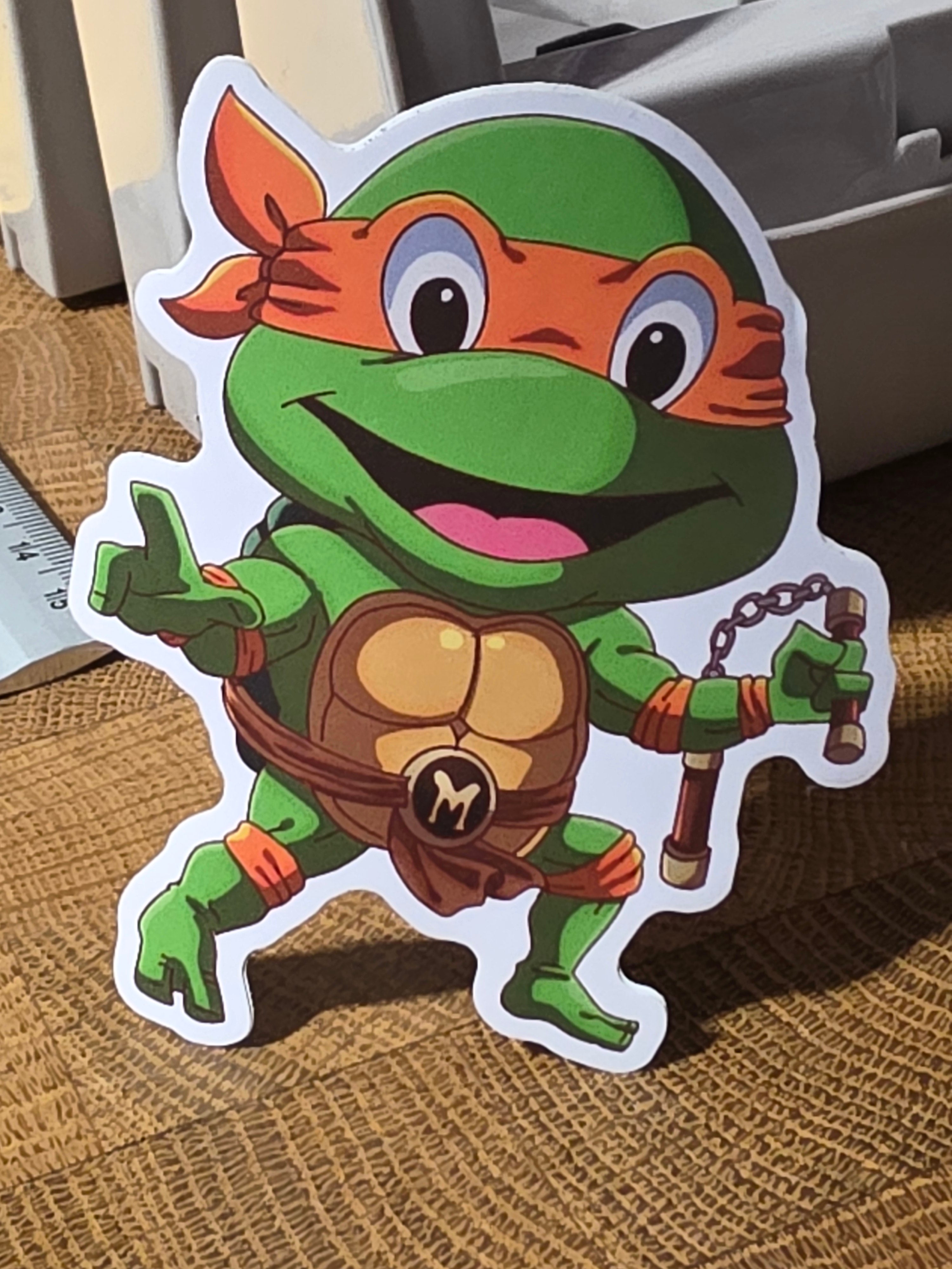 Funny Orange Teen Turtle Sticker (G2#64)