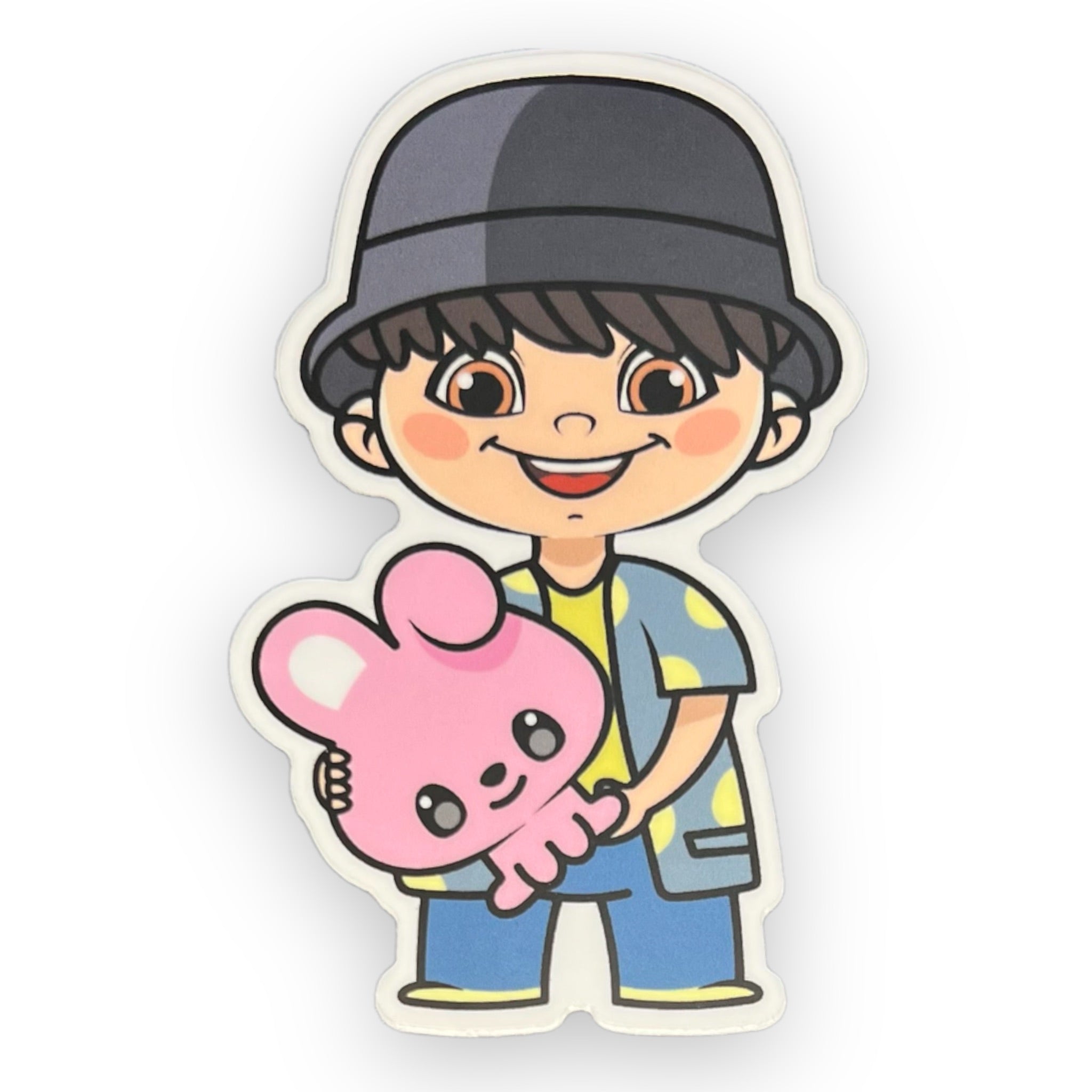 Kpop Boy Band Pink Bunny Sticker (#511) - Artistic Flavorz