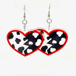 Dalmatian Dame Heart Acrylic Earrings