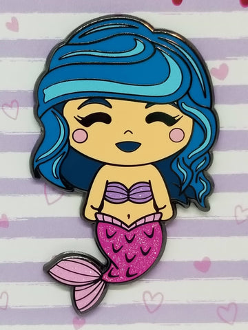 Blue Mermaid Enamel Pin - Artistic Flavorz