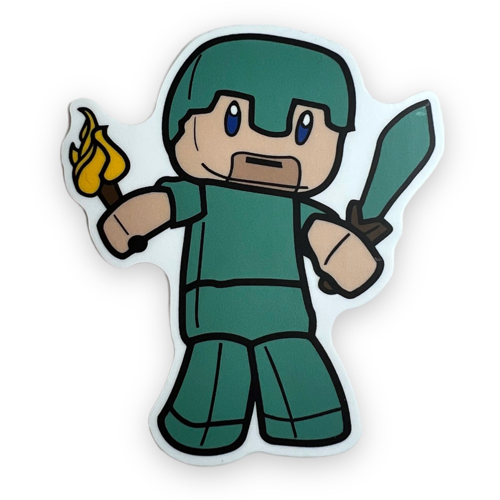 Pixel Green Human Sticker (#684) - Artistic Flavorz