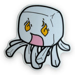 Pixel White Octopus Sticker (#683) - Artistic Flavorz