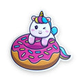 Donut Unicorn Sticker (#726) - Artistic Flavorz