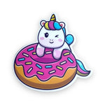 Donut Unicorn Sticker (#726) - Artistic Flavorz