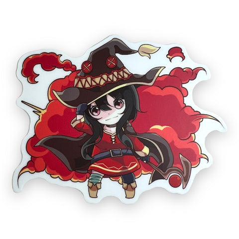 Red Witch Cutie Posing Sticker (#811) - Artistic Flavorz