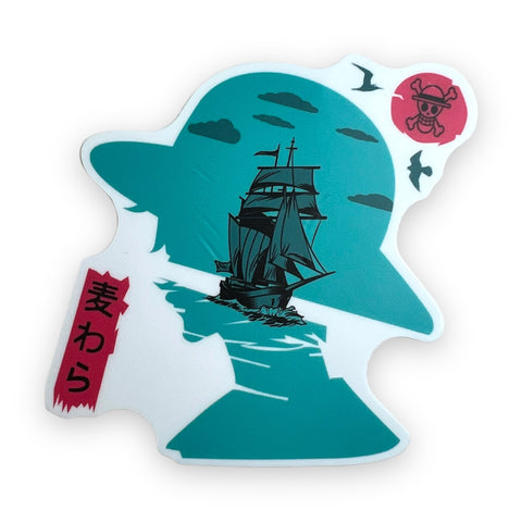 Anime Pirate Ship Silhouette Sticker (#716)
