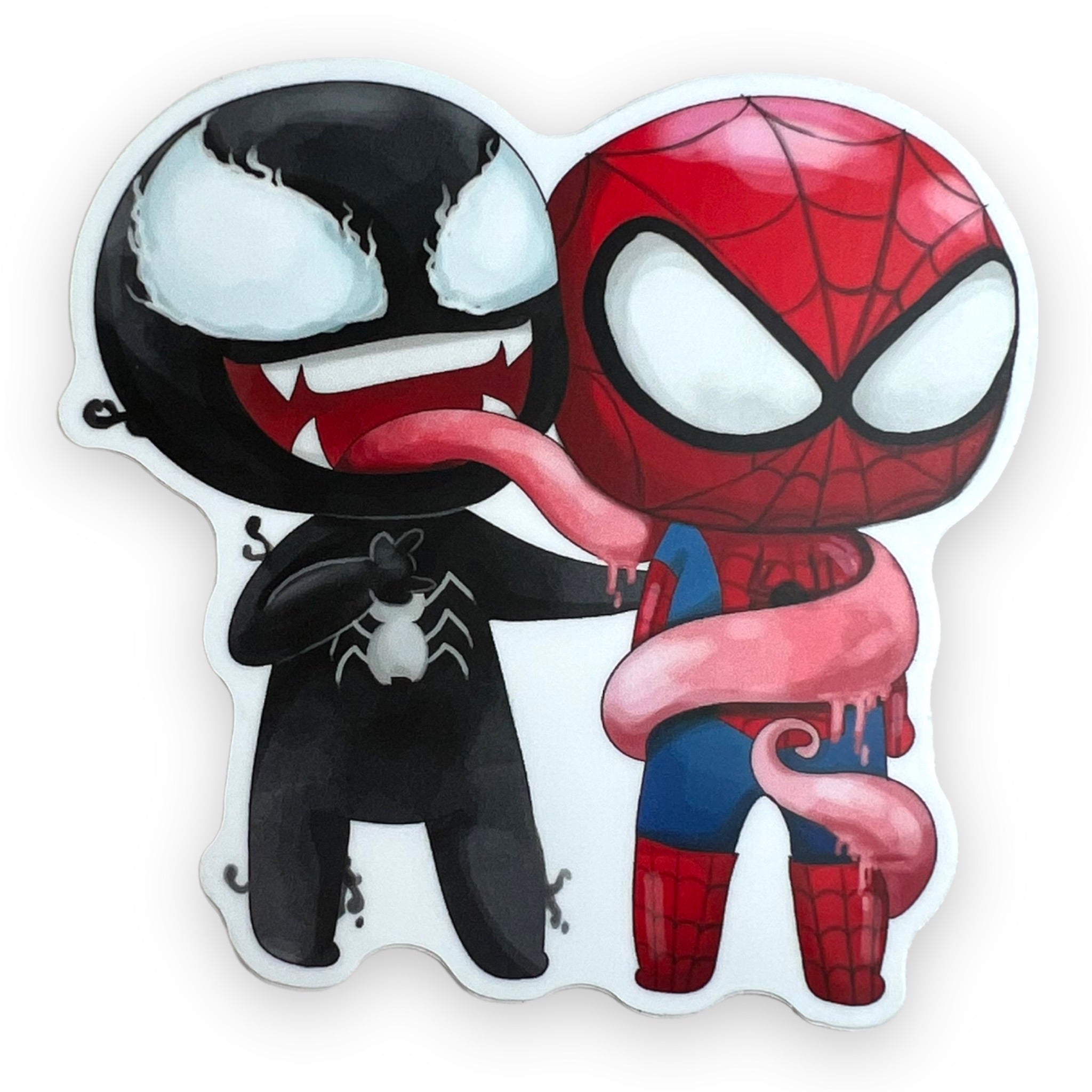 Chibi Web Swinger and Black Alien Goo Sticker (#393) - Artistic Flavorz