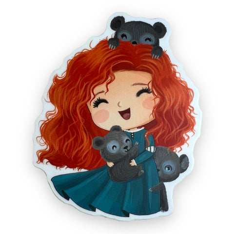 Chibi Bears Princess Sticker (#237) - Artistic Flavorz