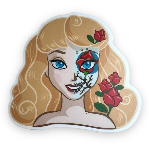 Day of the Dead Resting Princess Sticker (#625) - Artistic Flavorz