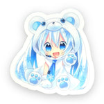 Ice Bear Anime Girl Sticker (#614) - Artistic Flavorz