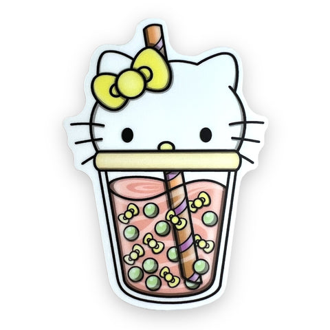 Cute Sister Kitty Boba Sticker (#268) - Artistic Flavorz