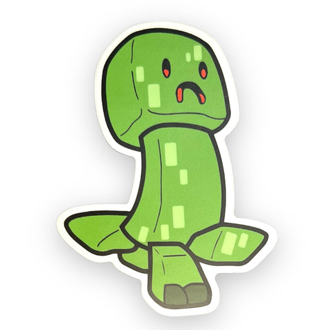 Creepy Green Block Game Sticker (#548) - Artistic Flavorz