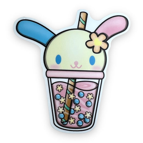 Cute Colorful Bunny Boba Sticker (#265) - Artistic Flavorz