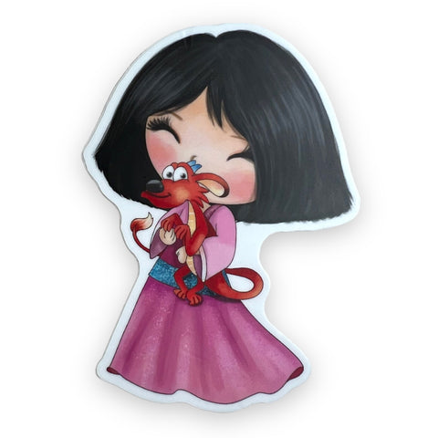 Chibi Warrior Princess Sticker (#238) - Artistic Flavorz