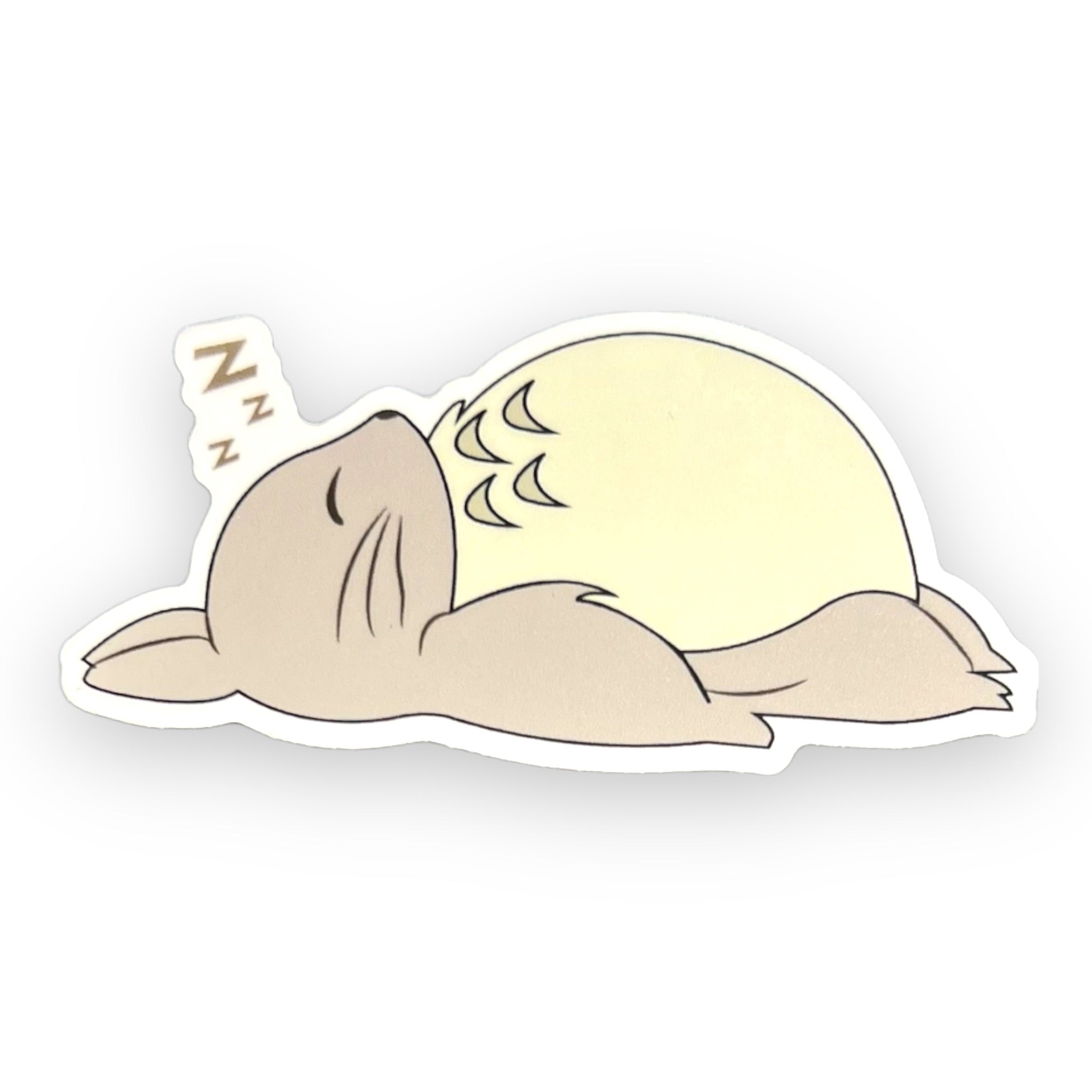 Sleeping Gray Fluffy Friend Sticker (#563) - Artistic Flavorz