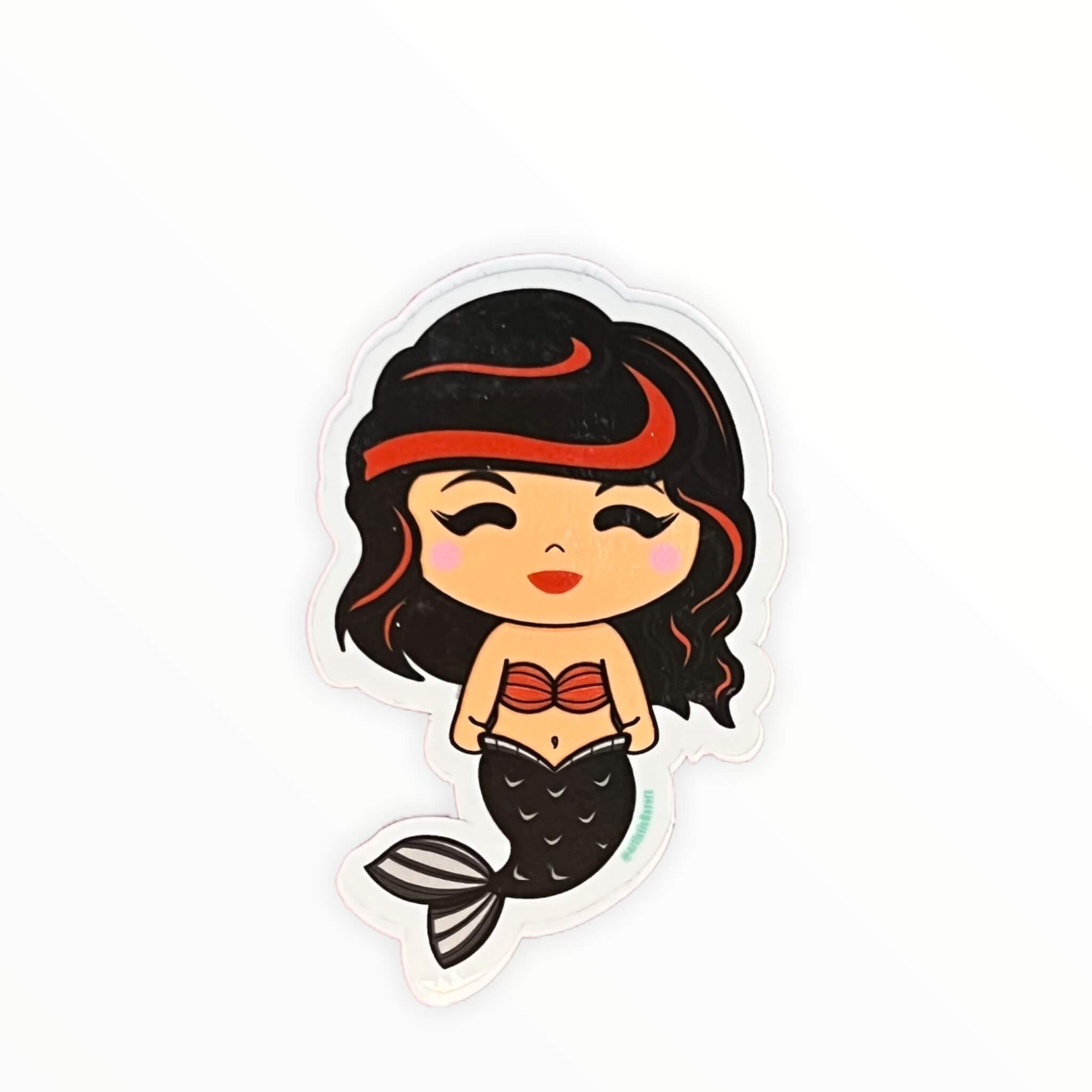 Black/Red Mermaid Sticker (#21) - Artistic Flavorz
