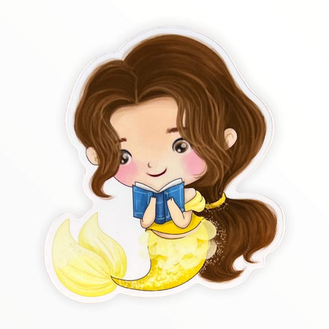 Bookish Princess Mermaid Sticker (#205) - Artistic Flavorz