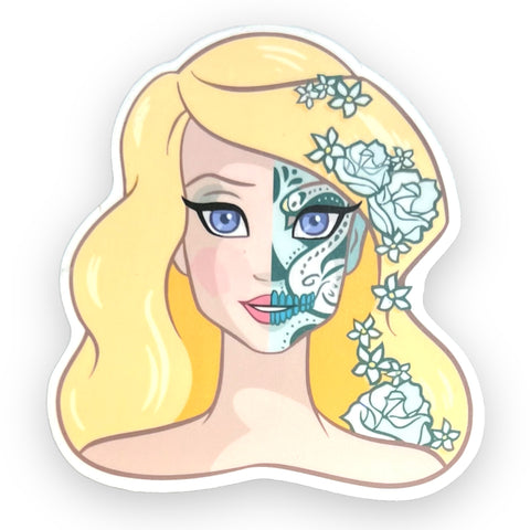 Day of the Dead Curious Princess Sticker (#635) - Artistic Flavorz