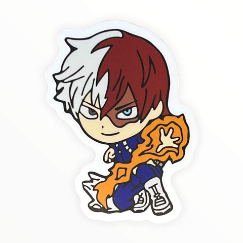 Chibi FIre and Ice MHA Sticker (#453) - Artistic Flavorz