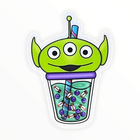 Cute Alien Boba Sticker (#319)