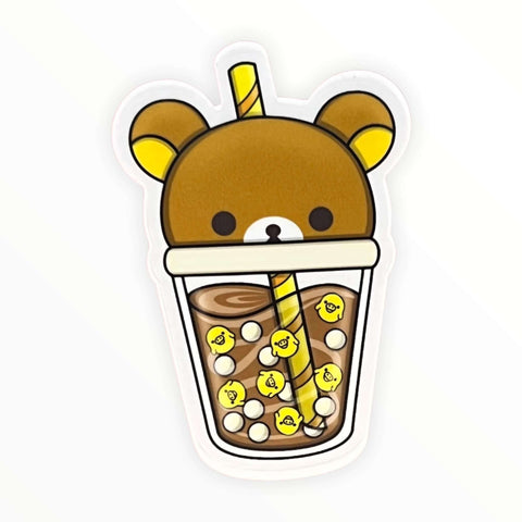 Cute Bear Boba Sticker (#168) - Artistic Flavorz
