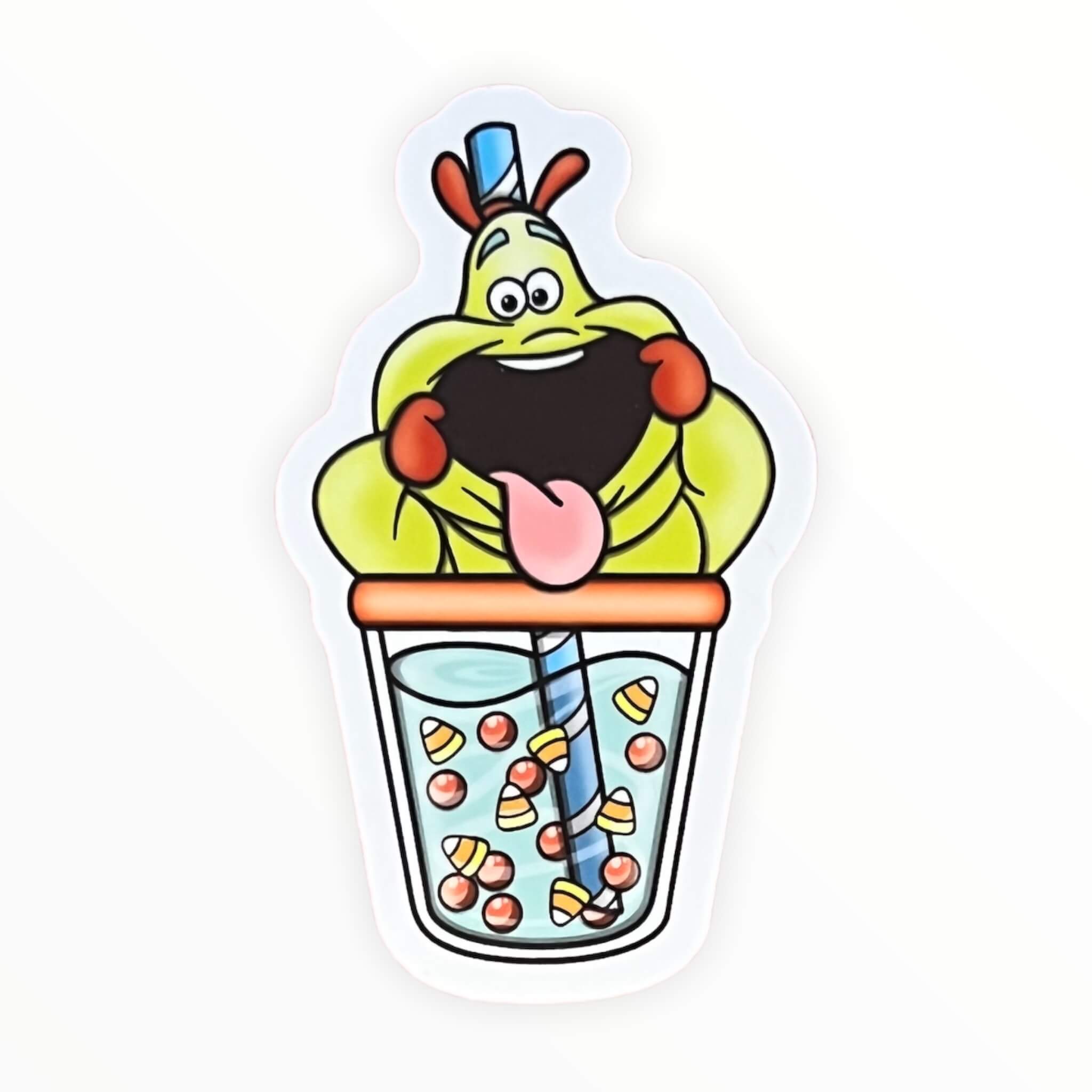 Cute Caterpillar Boba Sticker (#323) - Artistic Flavorz