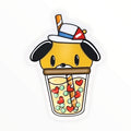 Cute Fedora Dog Boba Sticker (#274) - Artistic Flavorz