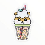 Cute Hamster Boba Sticker (#262) - Artistic Flavorz