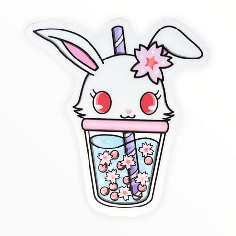 Cute Pet Bunny Boba Sticker (#276) - Artistic Flavorz