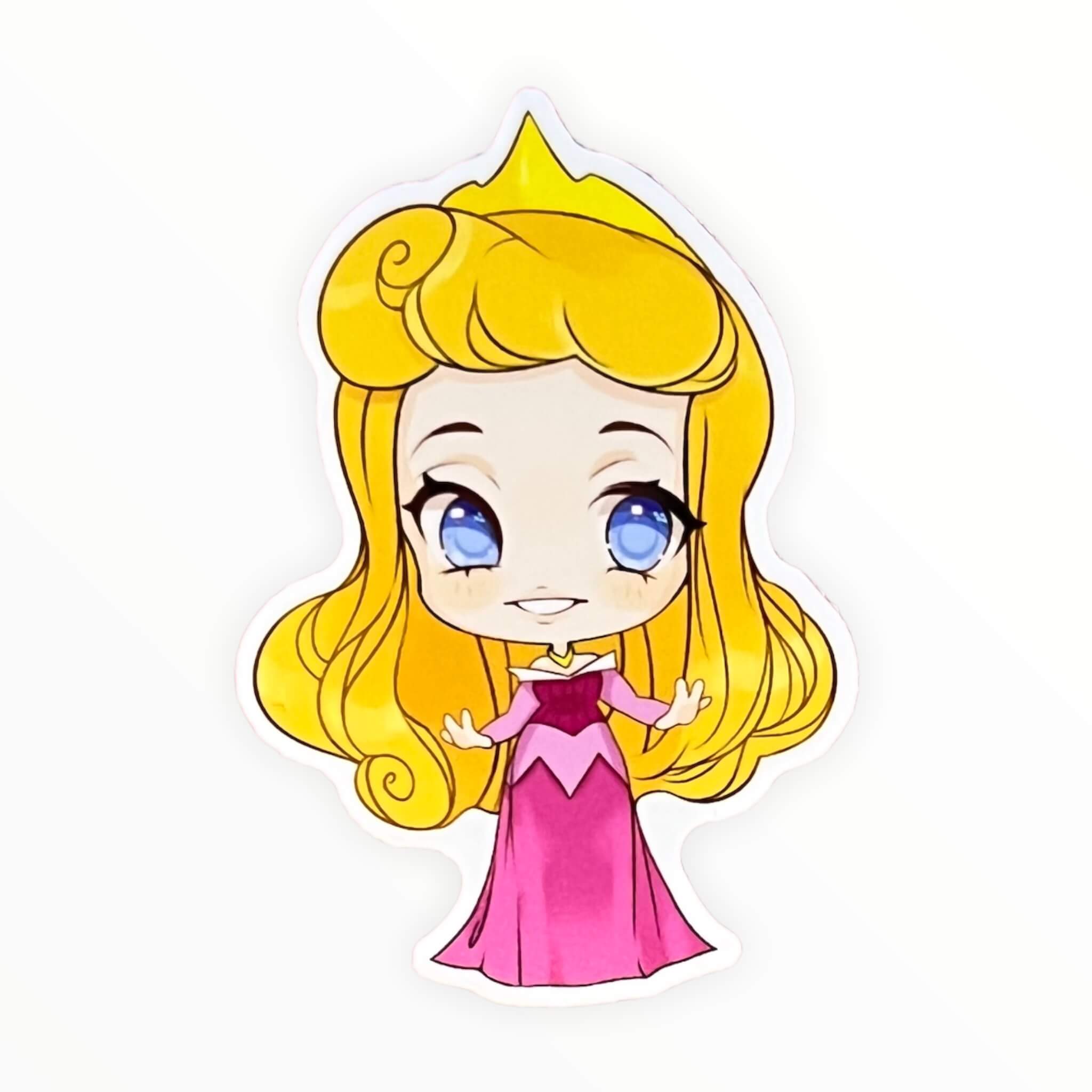 Cute Resting Princess Pink Sticker (#402) - Artistic Flavorz
