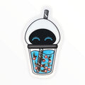Cute White Robot Boba Sticker (#322) - Artistic Flavorz