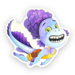 Purple Hair Sea Monster Sticker (#544) - Artistic Flavorz