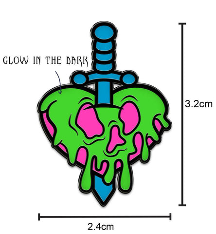 Neon Nightmare Poison Heart Dagger Enamel Pin | Enamel Pin Artistic FlavorzArtistic Flavorz