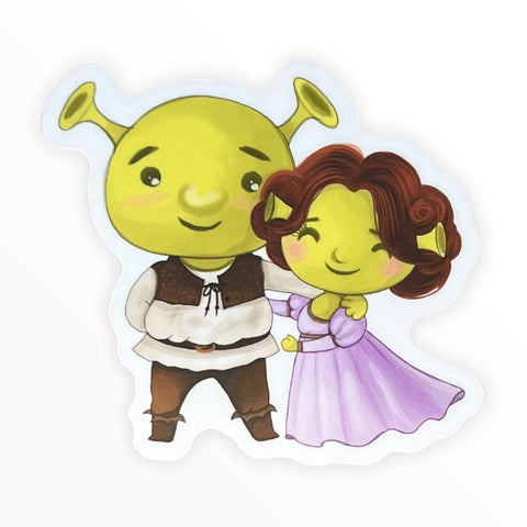 Green Ogre Couple Sticker (#481) - Artistic Flavorz