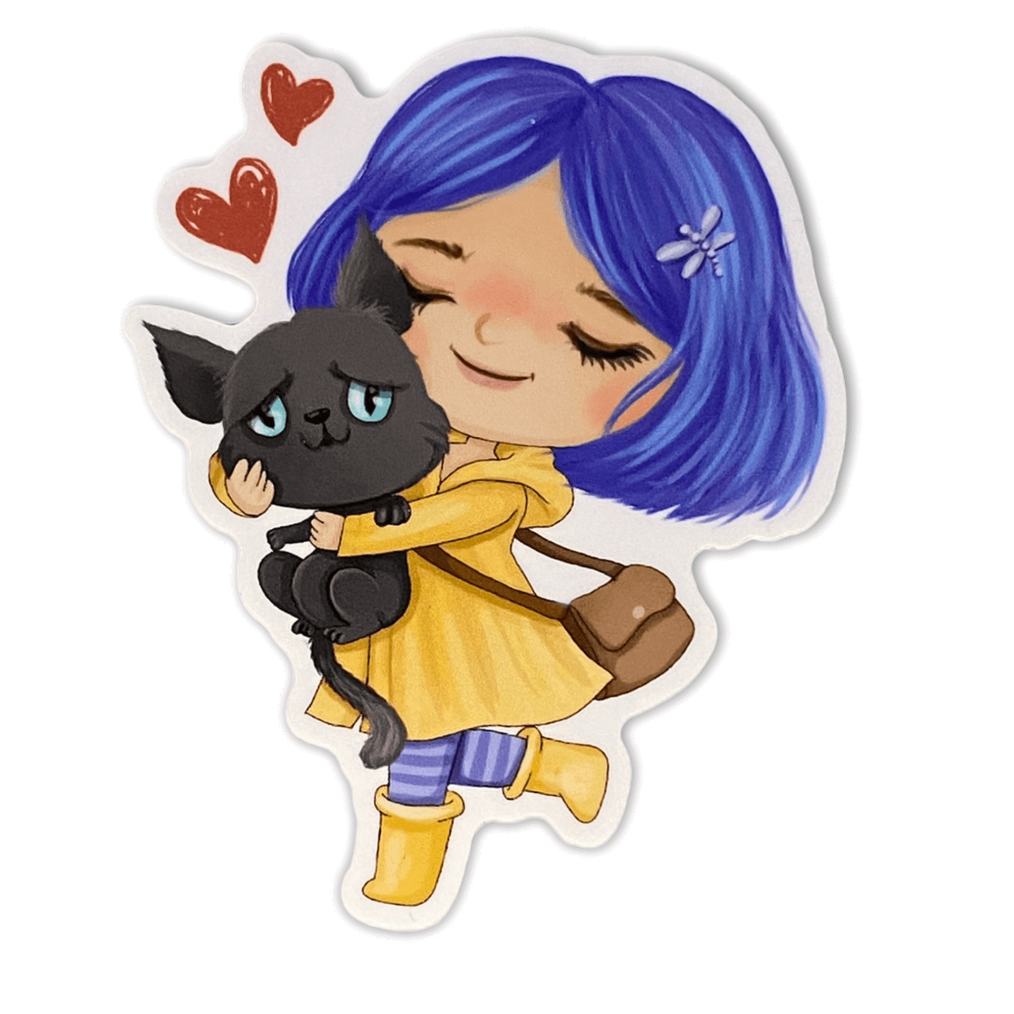 Horror Cutie: Blue Hair Sticker (#308) - Artistic Flavorz