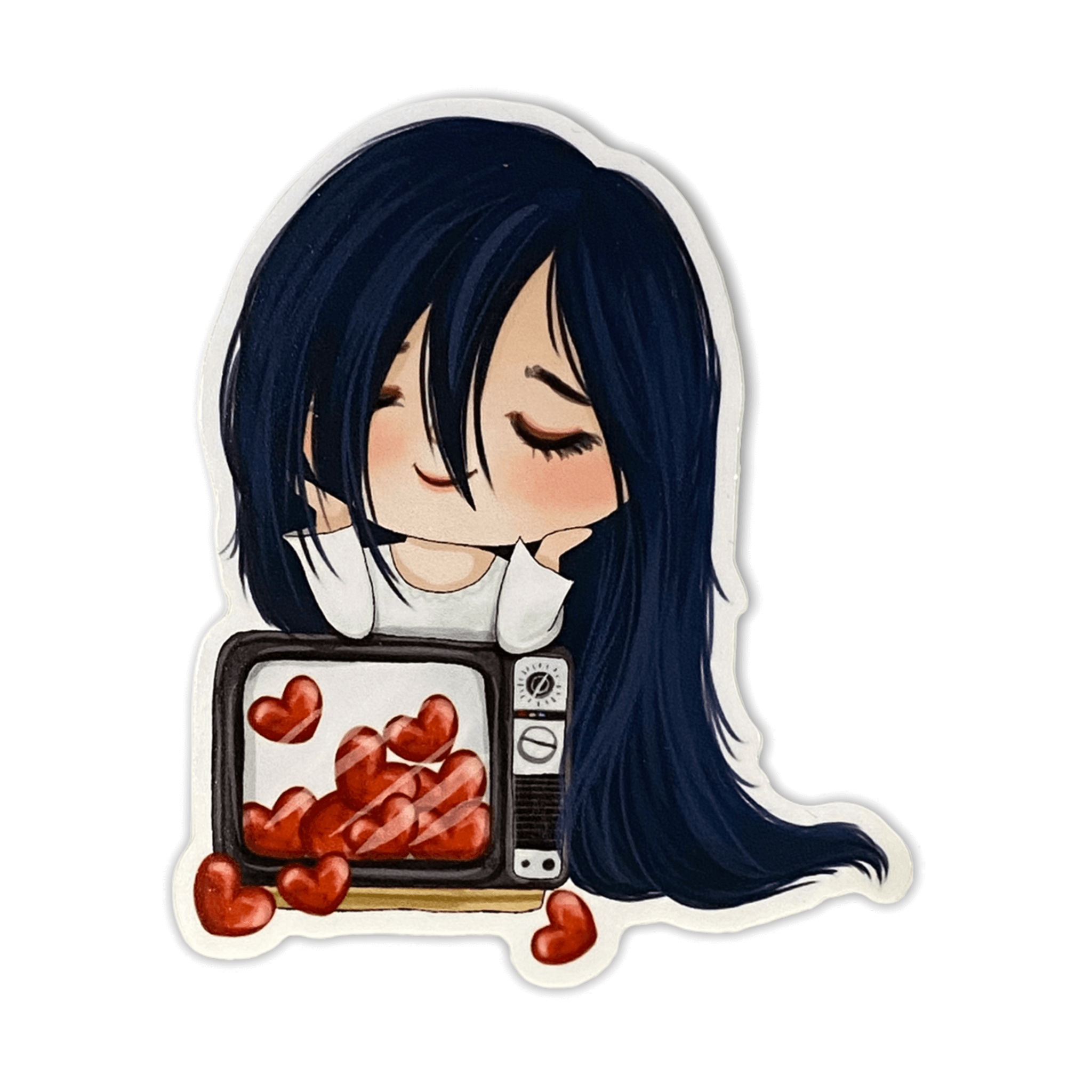 Horror Cutie: TV Scary Girl Sticker (#316) - Artistic Flavorz