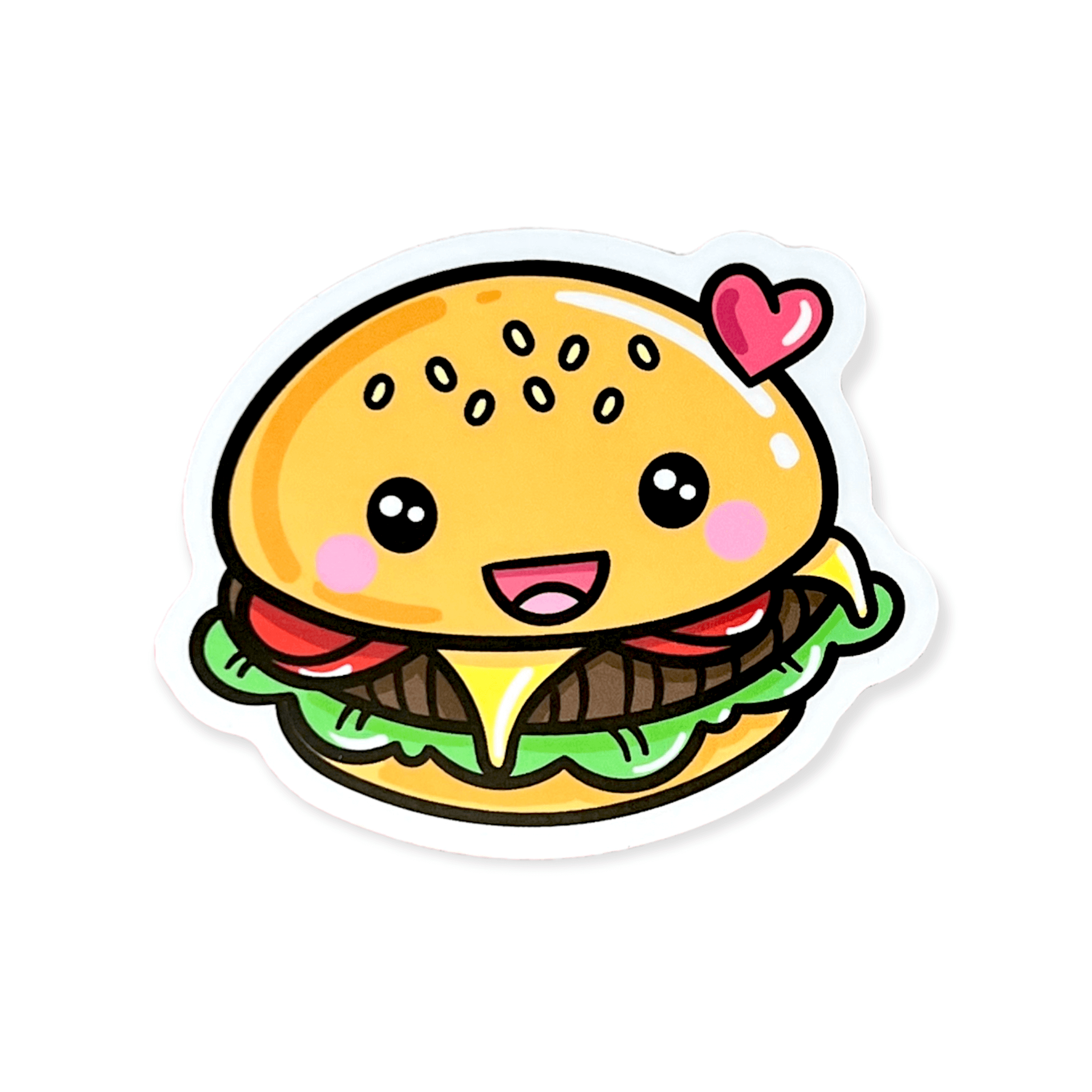 Kawaii Burger Sticker (#500) - Artistic Flavorz