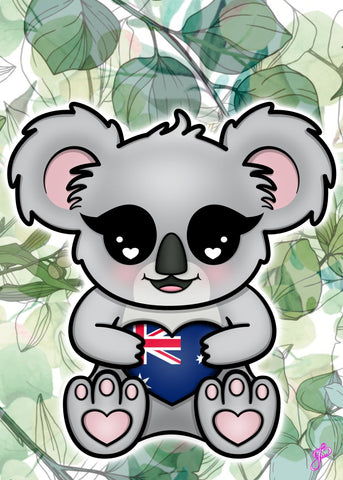 Koala Aussie Love - 5x7 Art Print by Jo2 - Artistic Flavorz