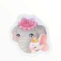 Mama and Baby Elephant Sticker (#485) - Artistic Flavorz