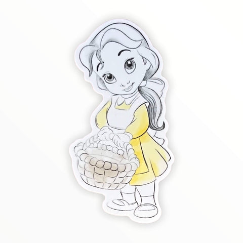 Sketched Bookish Princess Sticker (#404) - Artistic Flavorz