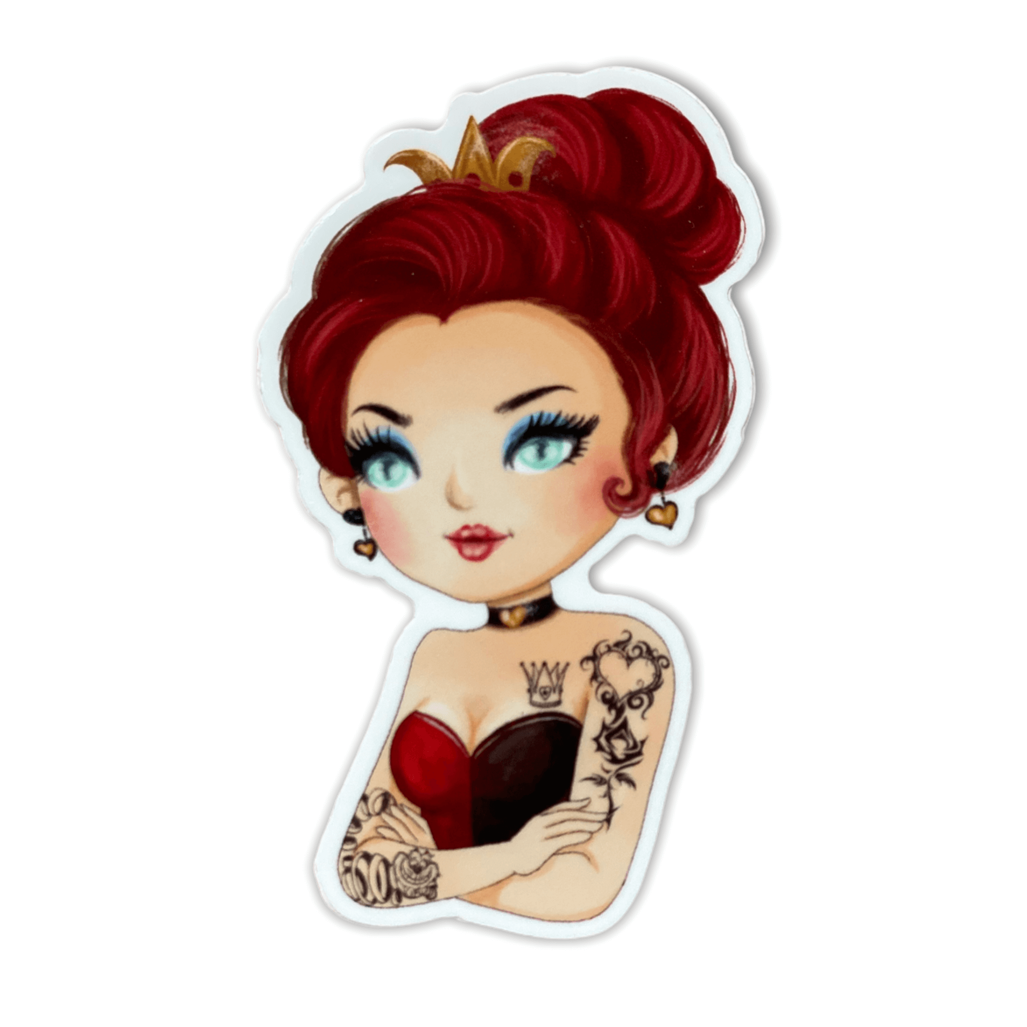 Tattooed Heart to Heart Queen Sticker (#278) - Artistic Flavorz