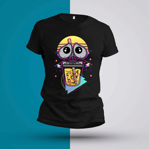 Cute Robot E Boba T-Shirt - Artistic Flavorz