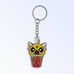 Cute Reversible Calm and Angry Panda Boba Acrylic Keychain (#158)