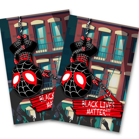 Miles Spiderman Protesting with BLM 4x6 Postcard | Postcards Artistic FlavorzArtistic Flavorz